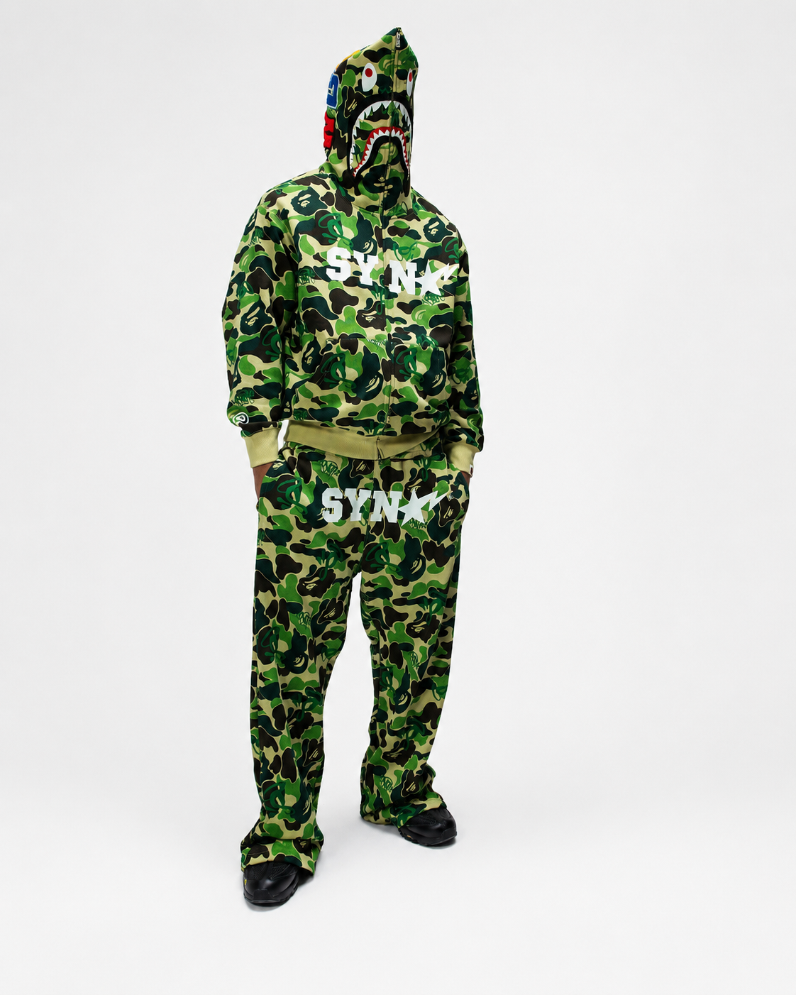 Syna x Bape Green Camo Tracksuit